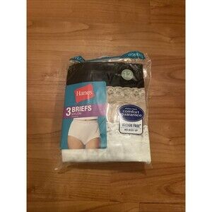 Hanes 3-Pair Women's Nylon Briefs Underwear Panties Wedge Free Size 12